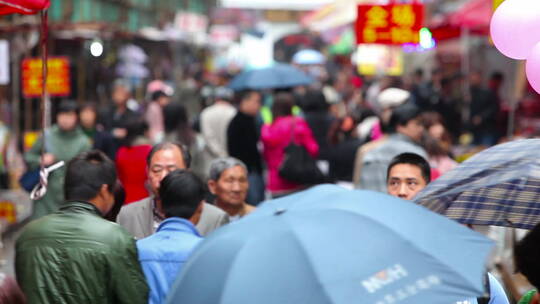 人们在街边散步视频素材模板下载