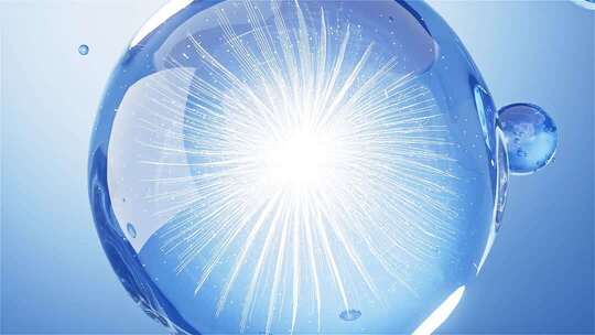 蓝色精华分子祛斑美白修复皮肤斑点动画