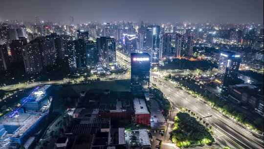 立交桥高架桥交通枢纽夜景车流延时