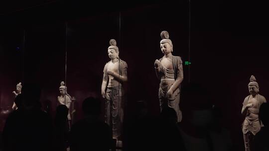 甘肃博物馆佛像雕塑视频素材模板下载