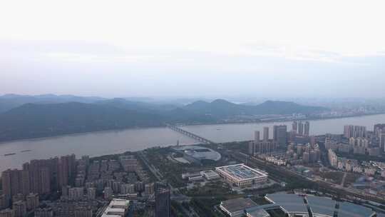 杭州滨江区城市风景航拍