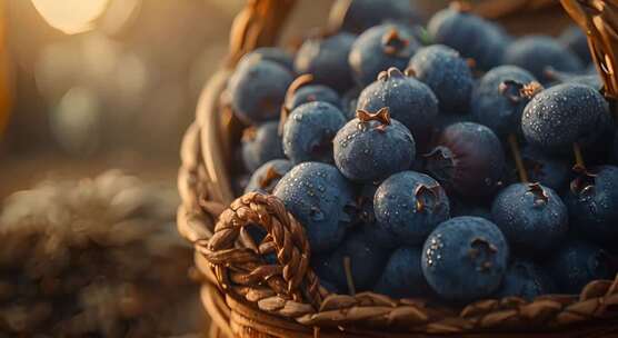 篮子里的新鲜蓝莓