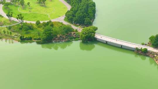 安徽省合肥市蜀山区翡翠湖景区湖泊城市地标视频素材模板下载