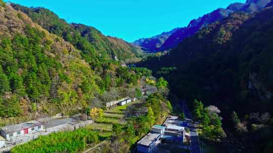 秦岭秋景视频素材模板下载