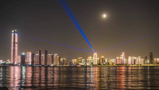 湖北武汉城市夜景灯光秀延时摄影视频素材模板下载