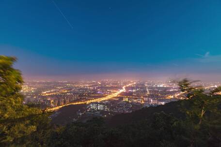 杭州城北半山日转夜车轨延时摄影