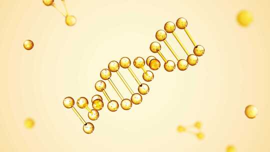 金色DNA双螺旋遗传分子