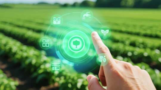 手指点击农田虚拟界面素材