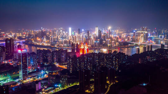 重庆渝中半岛城市夜景视频素材模板下载