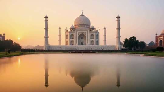 日出时泰姬陵全景