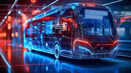 科技新能源超级大巴客车 未来公共交通愿景