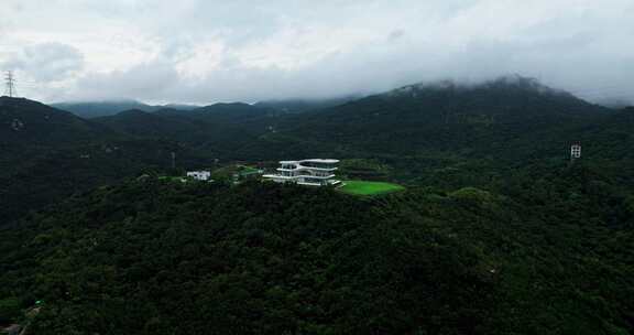 4K航拍深圳盐田云海驿站云海广场