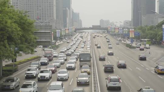 北京马路车流城市街景视频素材模板下载