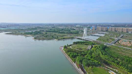 郑州东区航拍北龙湖城市大景金融岛