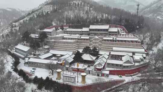 山西五台山冬季雪景寺庙佛教圣地合集