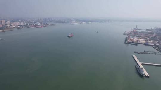 广东湛江城市风光交通航拍
