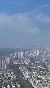 竖版航拍四川乐山城市建设乐山大景