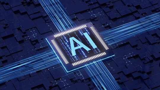 AI科技感芯片电路数字大数据电路板光线