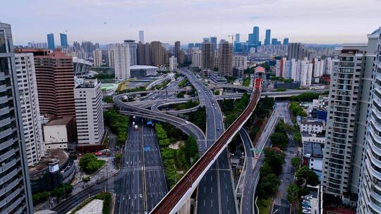 浦西漕溪北路延时航拍空镜