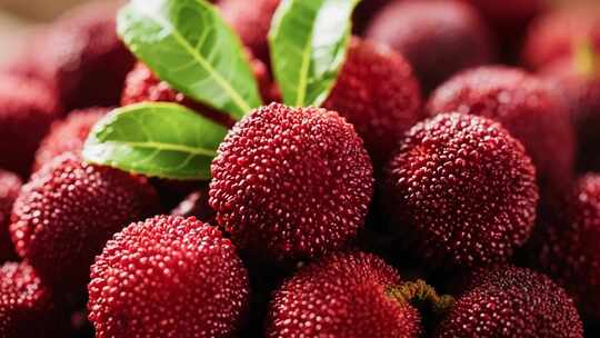 新鲜杨梅的特写镜头