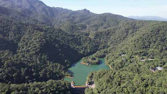 祖国大好河山肇庆鼎湖山5A景区蝴蝶湖航拍