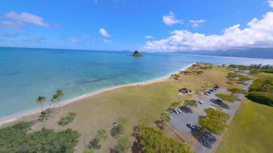 FPV无人机航拍森林高山大海海岛沙滩夏威夷