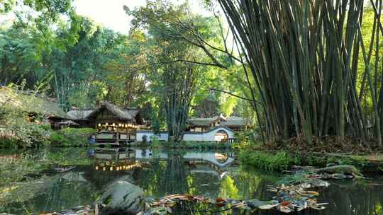 四川成都杜甫草堂茅屋景区