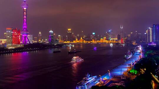 上海河与照明城市