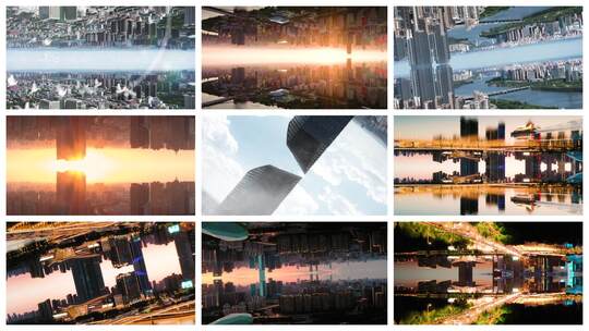 城市镜像 折叠城市高清在线视频素材下载