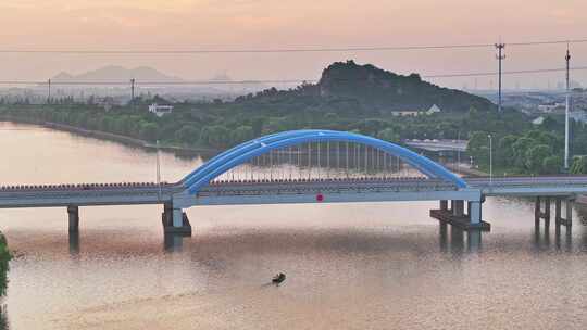 余姚城市航拍 大场景 余姚日出 生活区