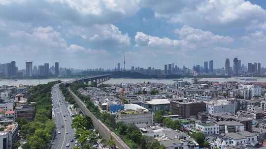 武汉黄鹤楼城市地标建筑航拍