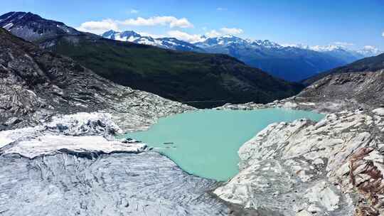 山口空中的冰川湖