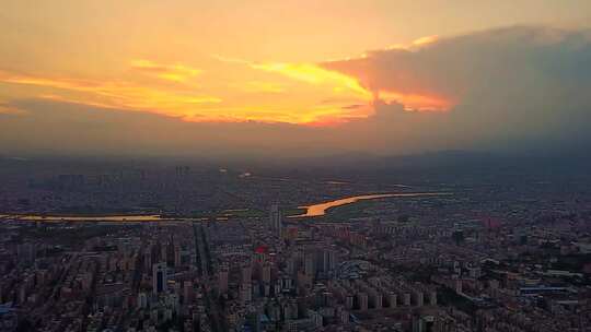 航拍揭阳榕城夜景 揭阳航拍