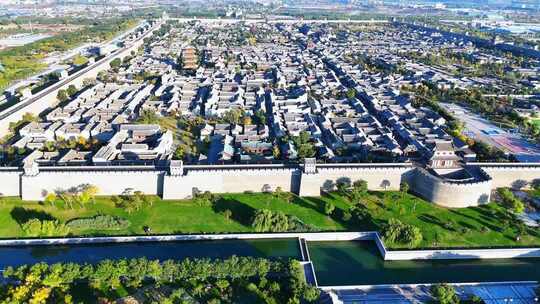 航拍太原古城秋天全景