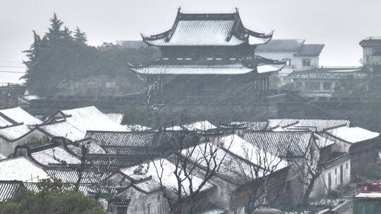 古镇雪景浙江盐官古镇初雪