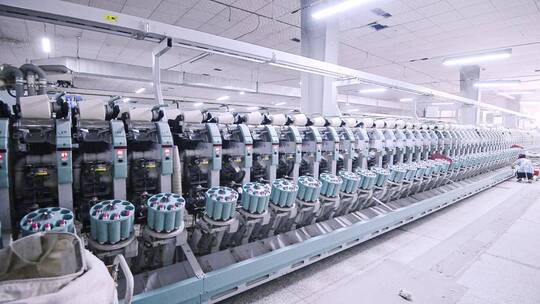现代高端纺织纺纱工厂合集视频素材模板下载