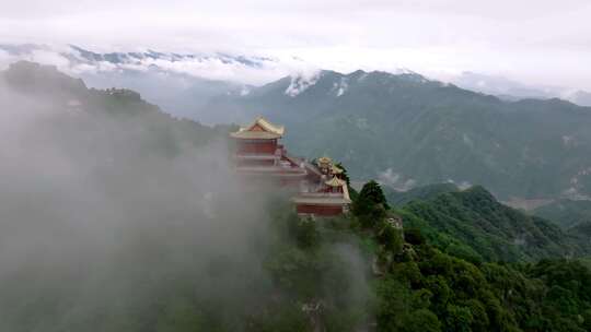 航拍南五台景区云海景观