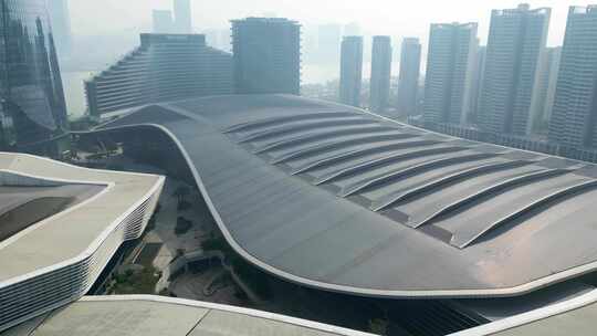 广东珠海国际会展中心航拍4K60
