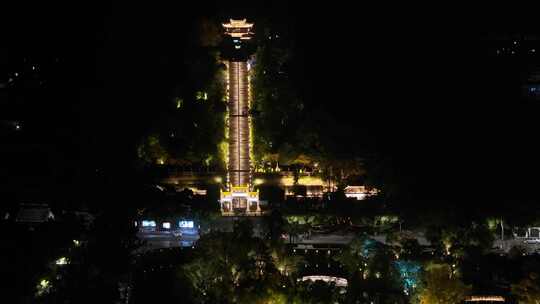 台州府城墙揽胜门夜景（多镜头）