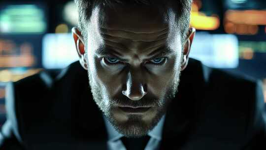 专注眼神的精英人士工作状态