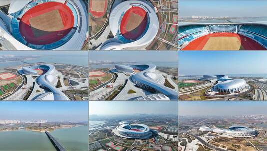 滁州市奥体中心体育馆合集视频素材模板下载