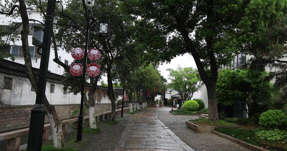 春天春雨清晨唯美慢生活古街苏州平江路