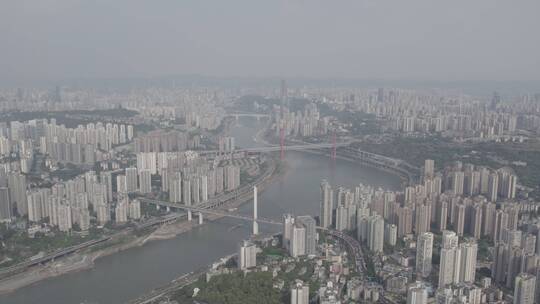 鸟瞰重庆城市风光航拍桥4k素材
