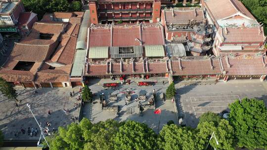 泉州关帝庙寺庙寺庙闽南建筑红砖瓦房视频素材模板下载