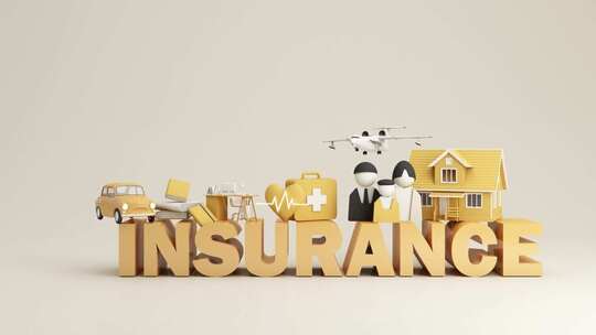 保险公司完整保险理念的三维渲染图视频素材模板下载