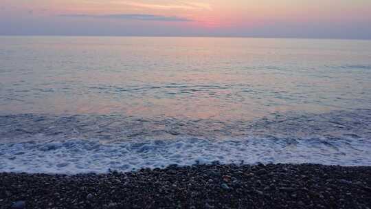 海浪沙滩落日夕阳海滩