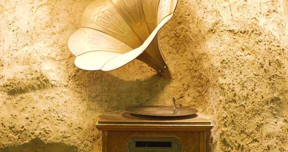 复古唱片机特写