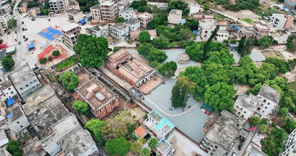 李汉魂故居吴川市湛江航拍