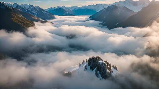 高山云海壮丽景观