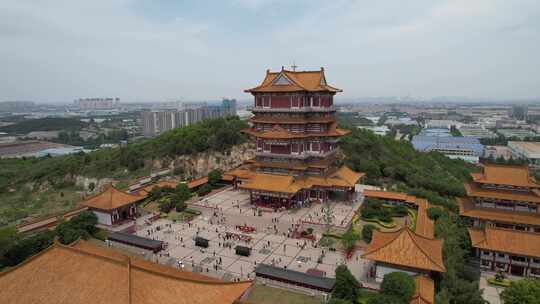 徐州宝莲寺风光航拍素材